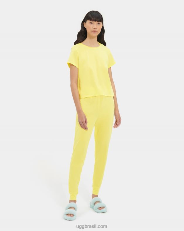 amarelo elfo 4VTTD1241 UGG mulheres camiseta perline