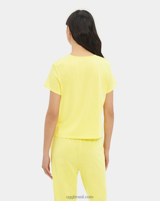 amarelo elfo 4VTTD1241 UGG mulheres camiseta perline