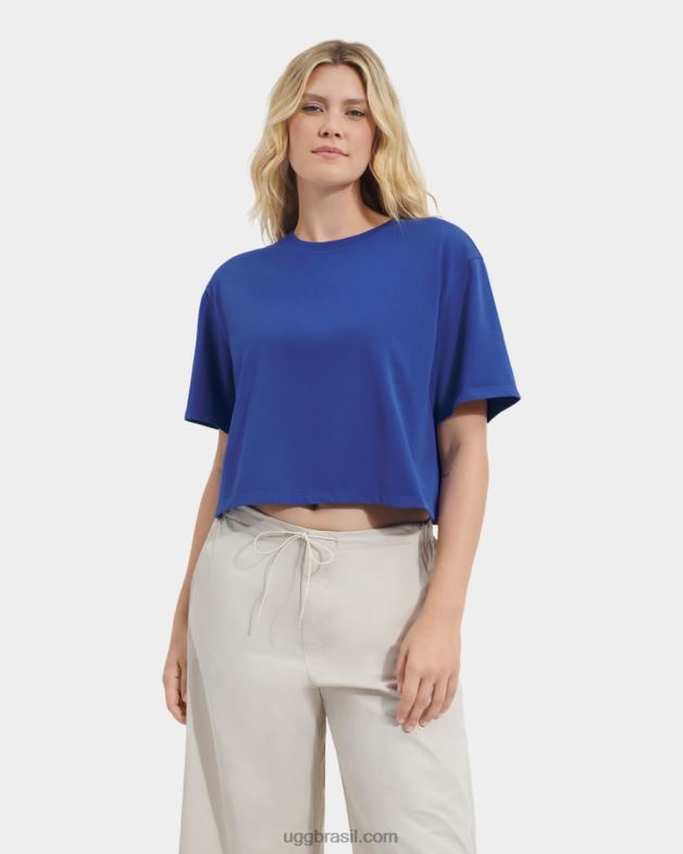 azul 4VTTD1010 UGG mulheres camiseta cortada tana