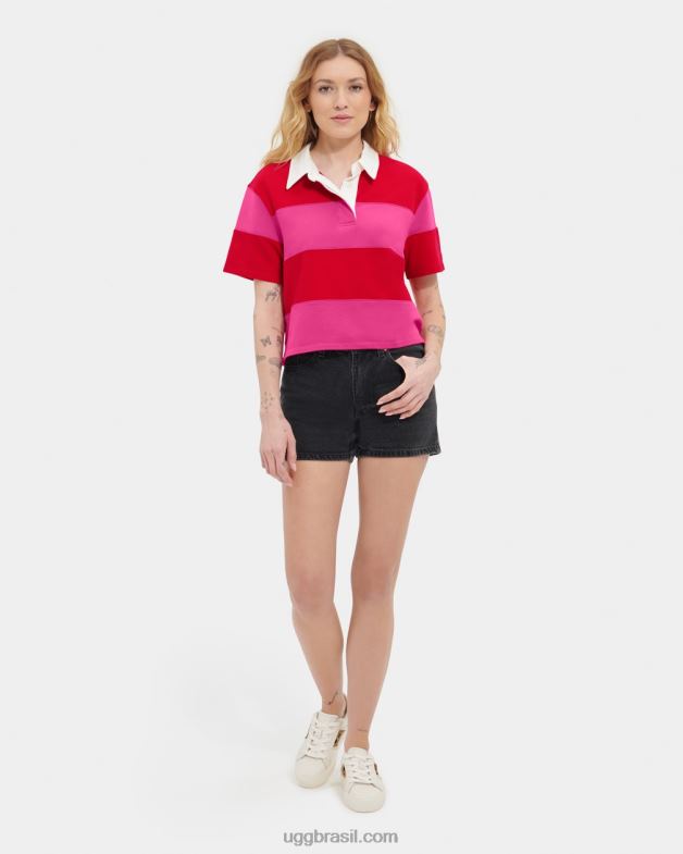 batom vermelho/rosa carmesim 4VTTD1150 UGG mulheres camisa polo de rugby keon