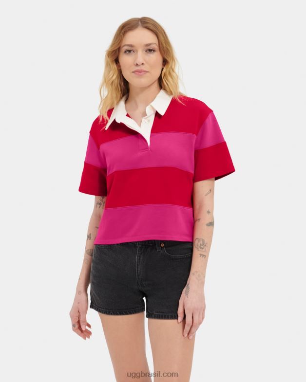 batom vermelho/rosa carmesim 4VTTD1150 UGG mulheres camisa polo de rugby keon