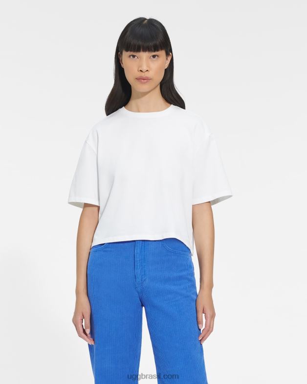 branco 4VTTD1011 UGG mulheres camiseta cortada tana