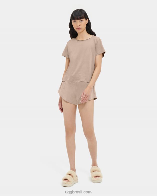 bronzeado leve 4VTTD1239 UGG mulheres camiseta perline