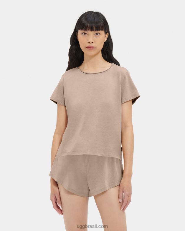 bronzeado leve 4VTTD1239 UGG mulheres camiseta perline