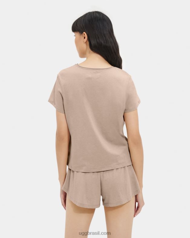 bronzeado leve 4VTTD1239 UGG mulheres camiseta perline