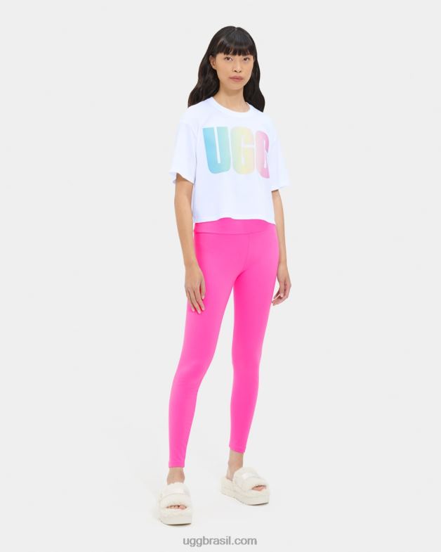 gesso 4VTTD1258 UGG mulheres camiseta com logo cropped Pattie