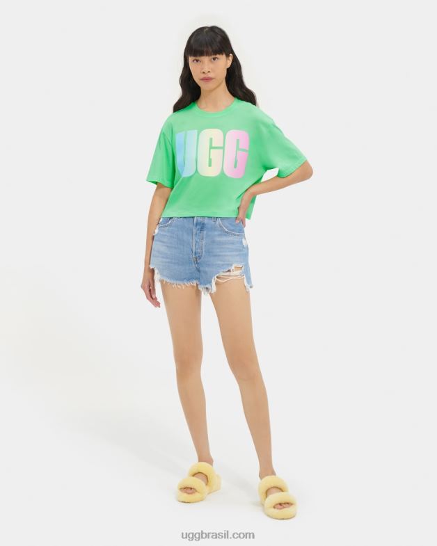 grama 4VTTD1257 UGG mulheres camiseta com logo cropped Pattie