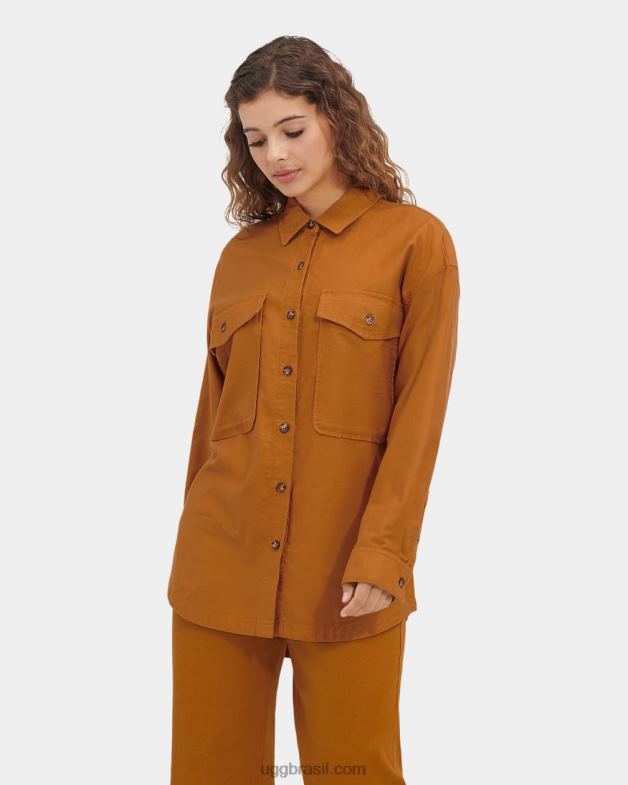 mostarda marrom 4VTTD1303 UGG mulheres camisa manga longa kimya