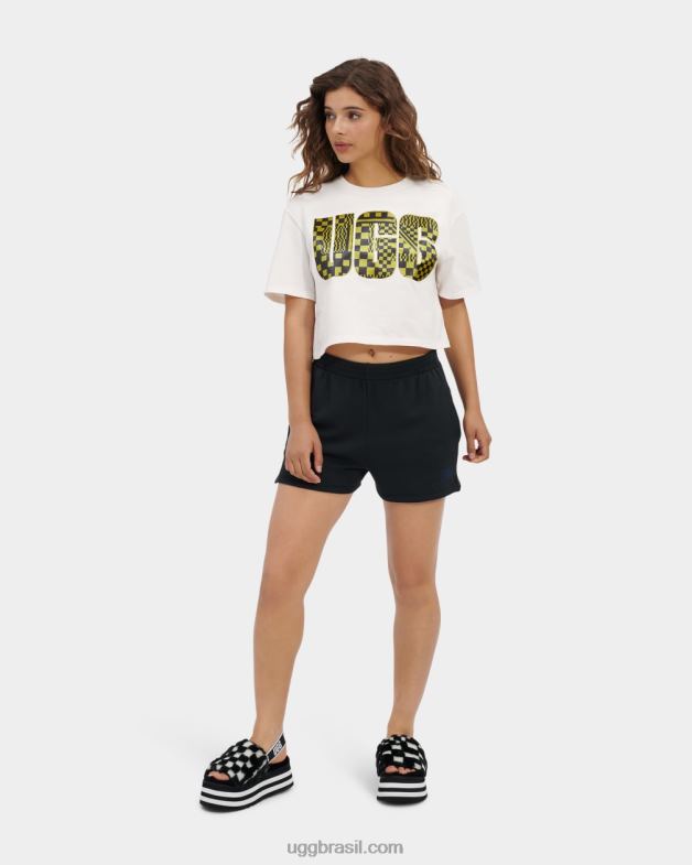 nimbo 4VTTD1082 UGG mulheres camiseta com logo cropped thahlia