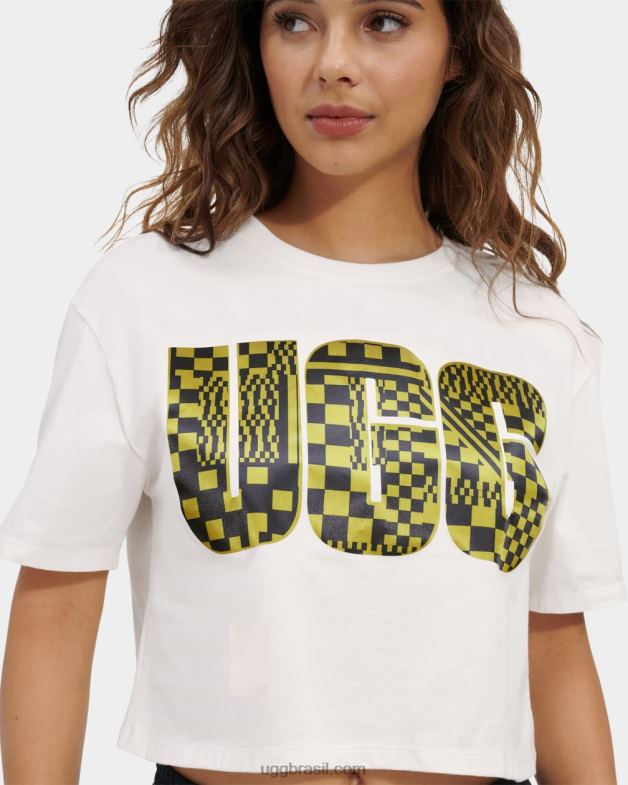 nimbo 4VTTD1082 UGG mulheres camiseta com logo cropped thahlia