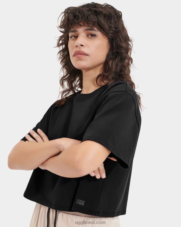 preto 4VTTD1013 UGG mulheres camiseta cortada tana