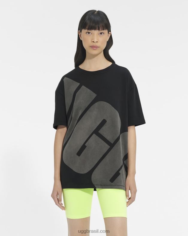 preto/carvão 4VTTD1321 UGG mulheres camiseta logo jacqueline