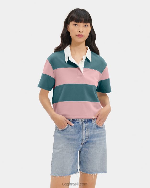 íris cinza/rosa argila 4VTTD1149 UGG mulheres camisa polo de rugby keon