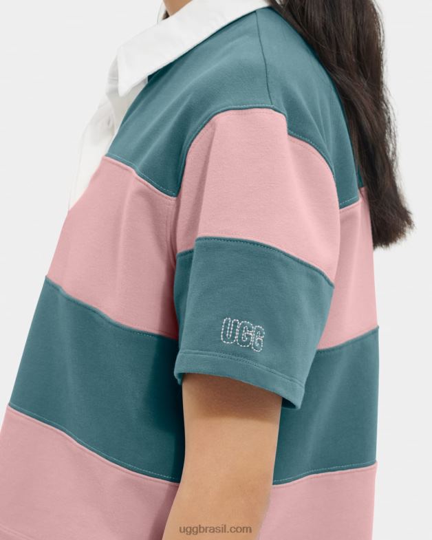íris cinza/rosa argila 4VTTD1149 UGG mulheres camisa polo de rugby keon