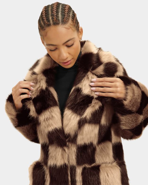 Verificações 4VTTD177 UGG mulheres novidade casaco de pele falsa avaline