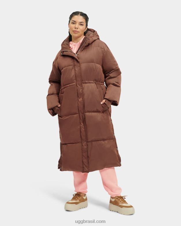 castanha escura 4VTTD2154 UGG mulheres keeley casaco longo puffer