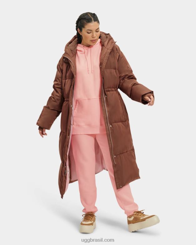 castanha escura 4VTTD2154 UGG mulheres keeley casaco longo puffer