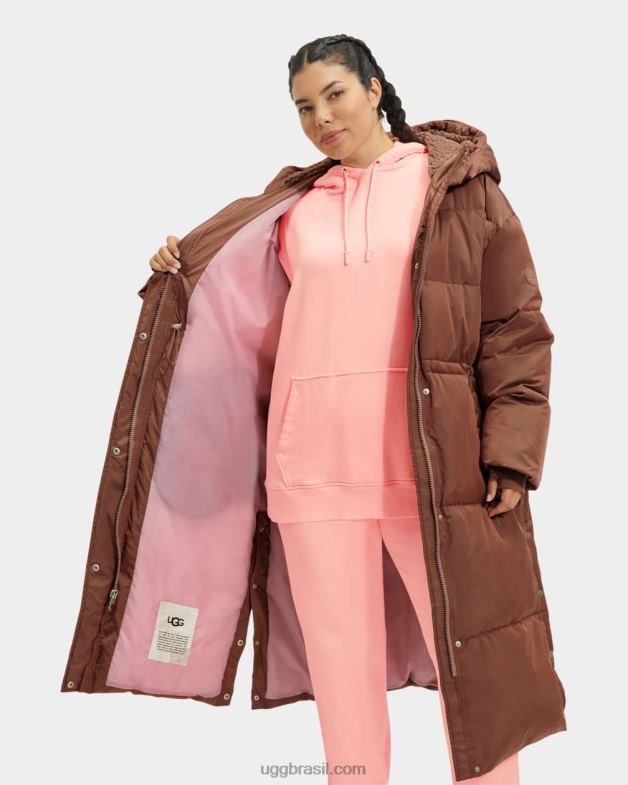 castanha escura 4VTTD2154 UGG mulheres keeley casaco longo puffer
