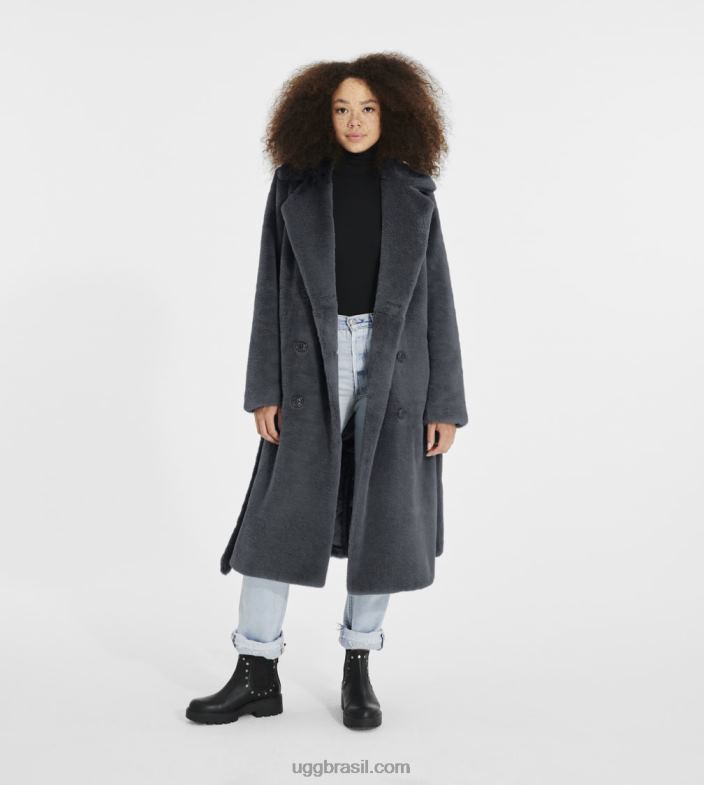 ciclone 4VTTD1189 UGG mulheres lucinda casaco longo de pele falsa