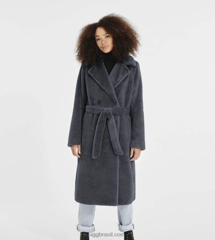 ciclone 4VTTD1189 UGG mulheres lucinda casaco longo de pele falsa