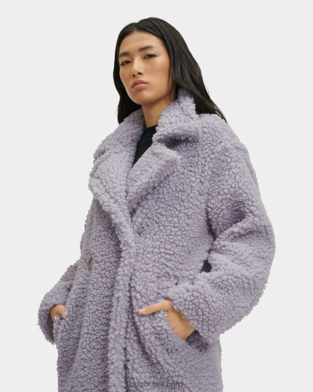 cinza nublado 4VTTD168 UGG mulheres casaco longo de pelúcia gertrude
