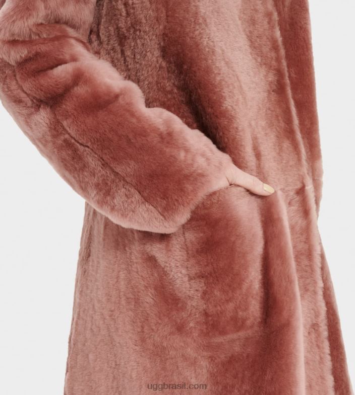 filme sépia 4VTTD188 UGG mulheres casaco de lã remy reversível