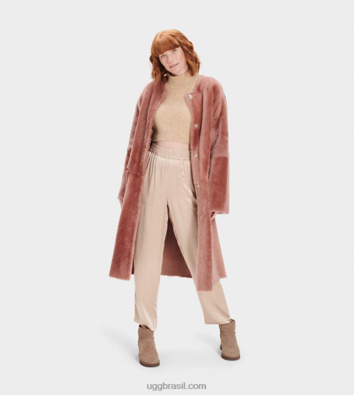 filme sépia 4VTTD188 UGG mulheres casaco de lã remy reversível