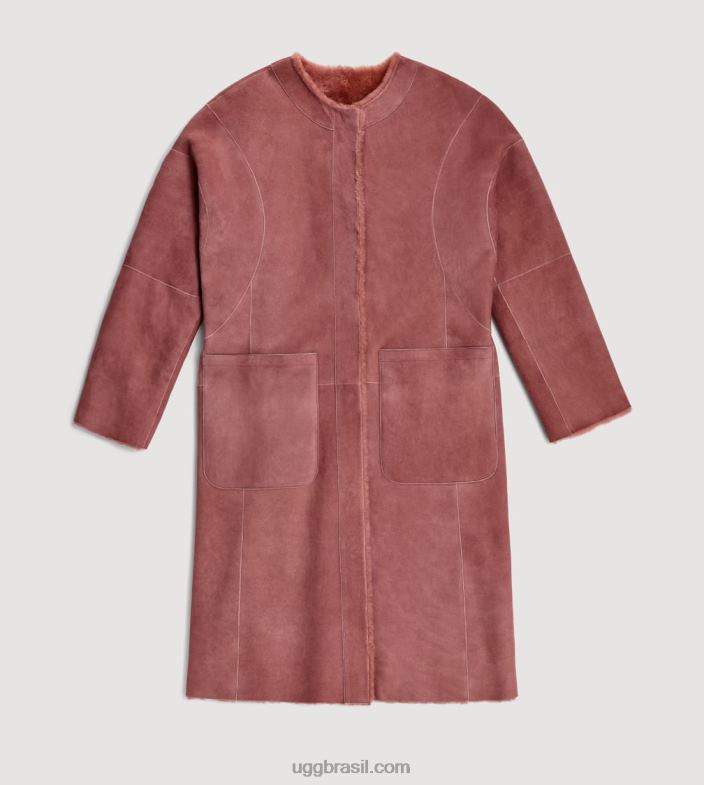 filme sépia 4VTTD188 UGG mulheres casaco de lã remy reversível