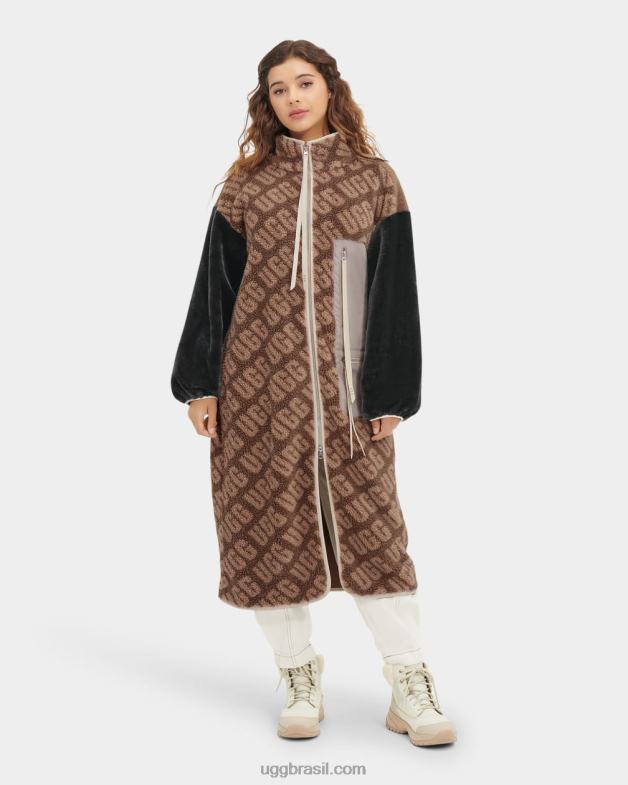 logotipo da tartaruga 4VTTD1337 UGG mulheres casaco longo marlene sherpa