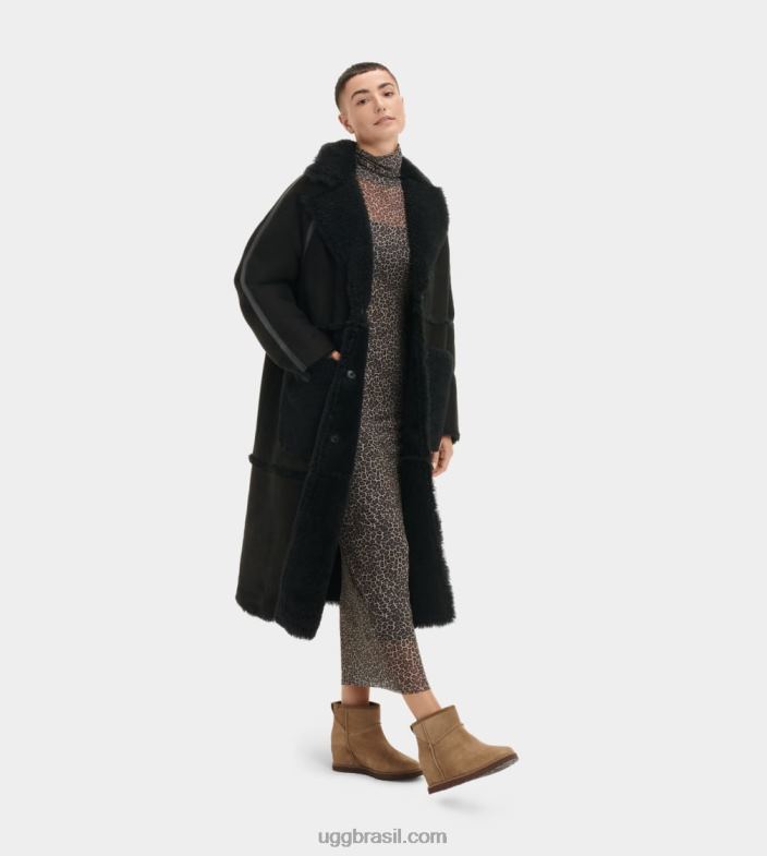 preto 4VTTD1170 UGG mulheres casaco de pele de carneiro fayre twinface