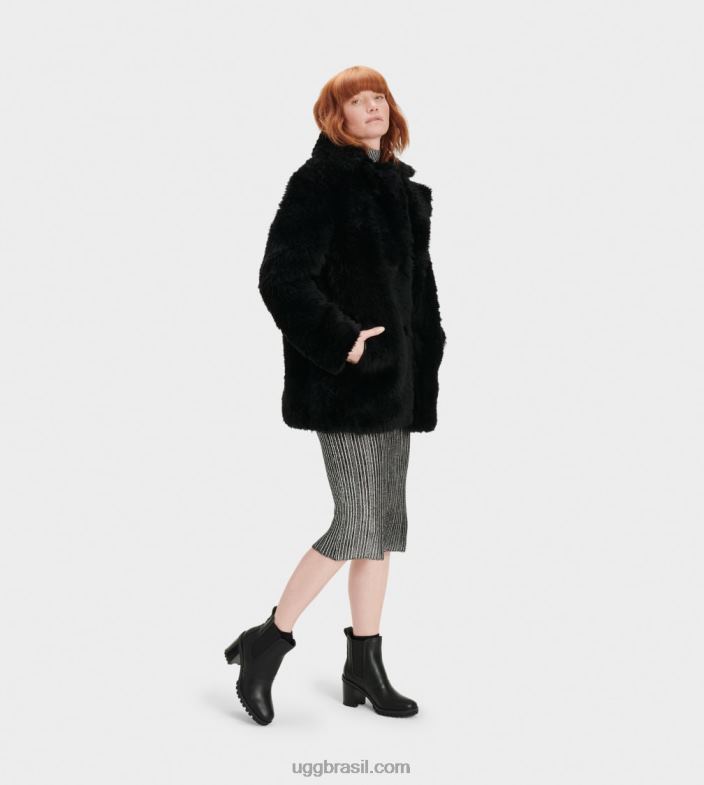 preto 4VTTD1172 UGG mulheres casaco curto lianna