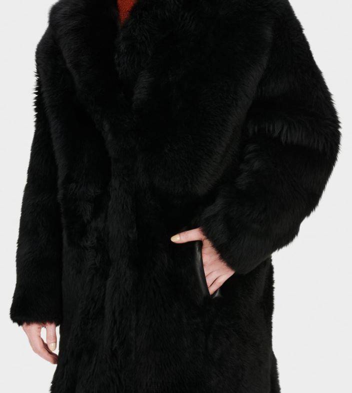 preto 4VTTD1174 UGG mulheres Esme casaco longo de lã