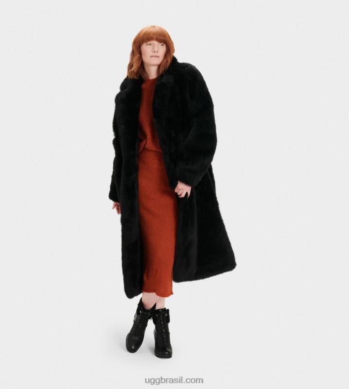 preto 4VTTD1174 UGG mulheres Esme casaco longo de lã
