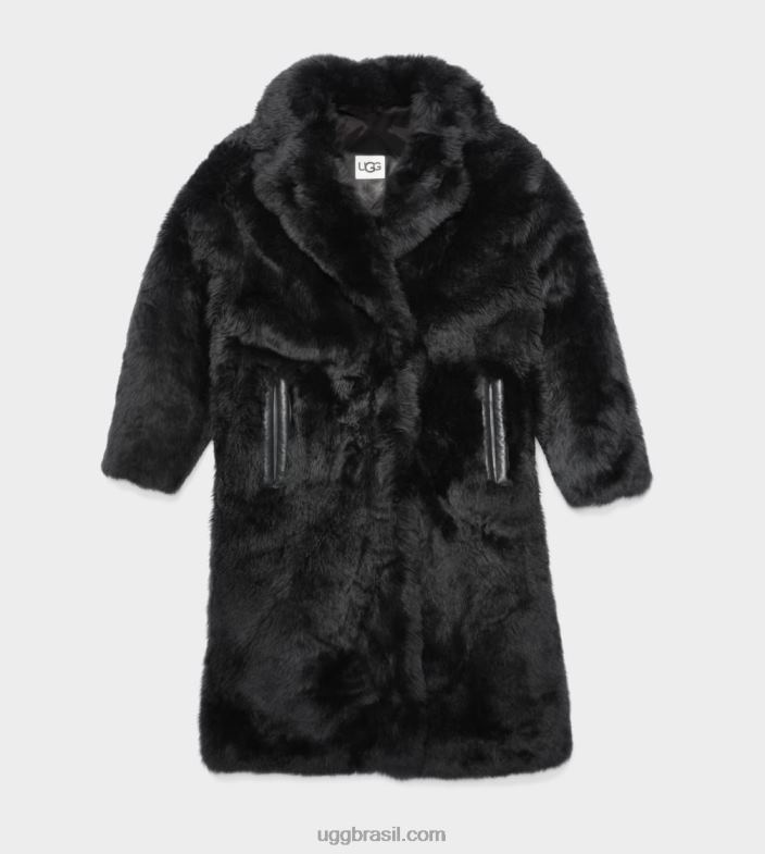 preto 4VTTD1174 UGG mulheres Esme casaco longo de lã