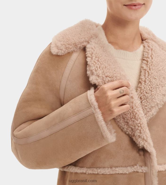 sândalo 4VTTD1169 UGG mulheres casaco de pele de carneiro fayre twinface