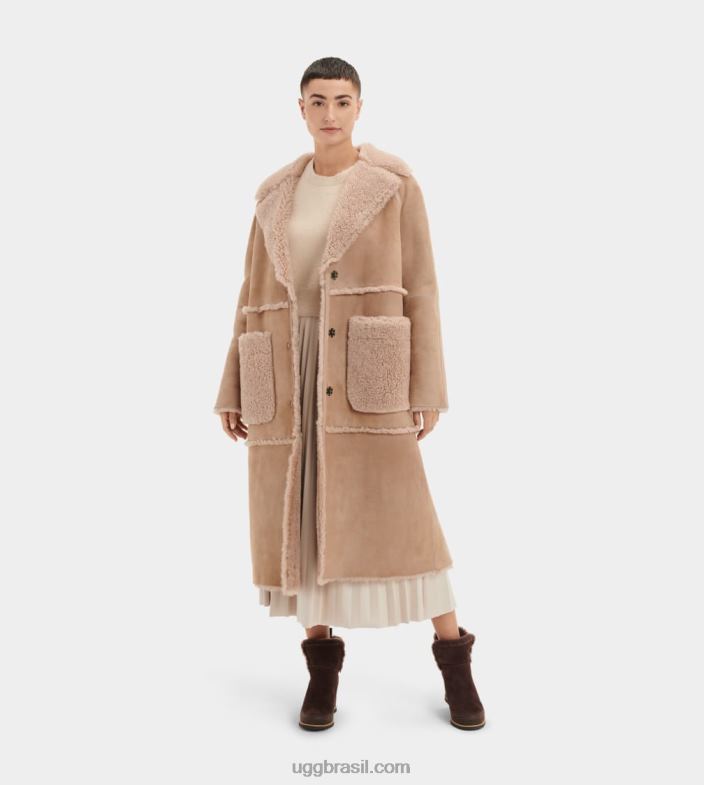 sândalo 4VTTD1169 UGG mulheres casaco de pele de carneiro fayre twinface