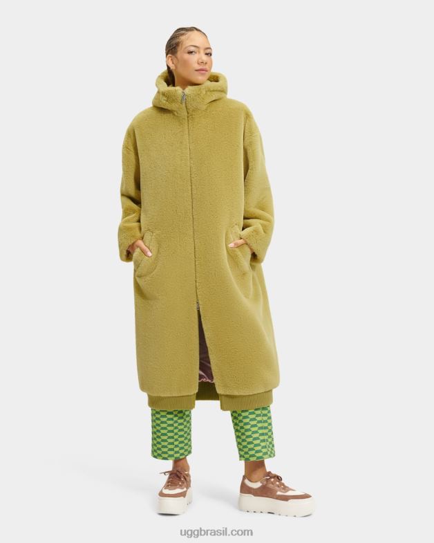 saborear 4VTTD1273 UGG mulheres casaco de pele sintética oversized koko
