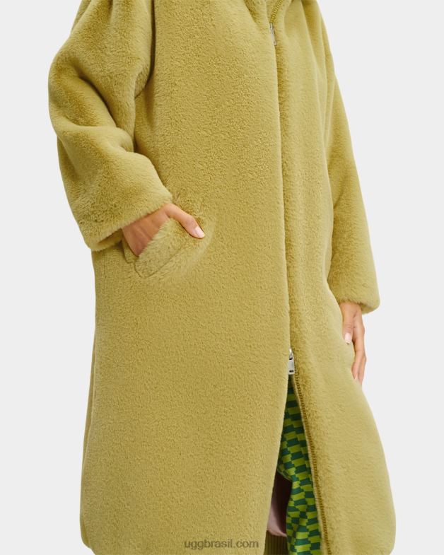 saborear 4VTTD1273 UGG mulheres casaco de pele sintética oversized koko