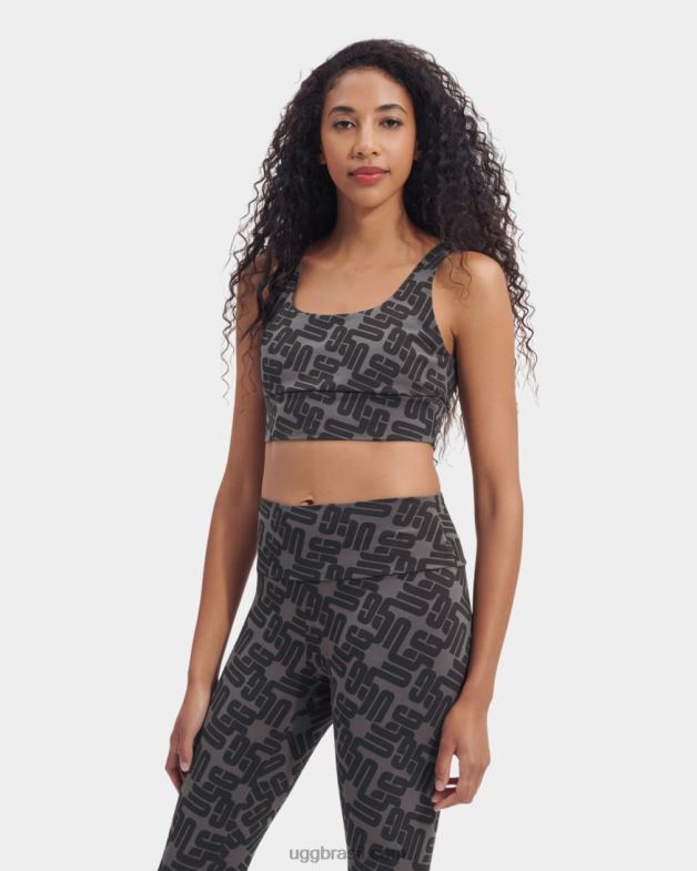 monograma gráfico preto 4VTTD2059 UGG mulheres monograma zayley bralette