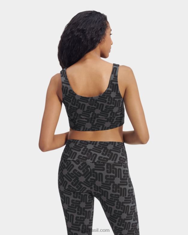 monograma gráfico preto 4VTTD2059 UGG mulheres monograma zayley bralette