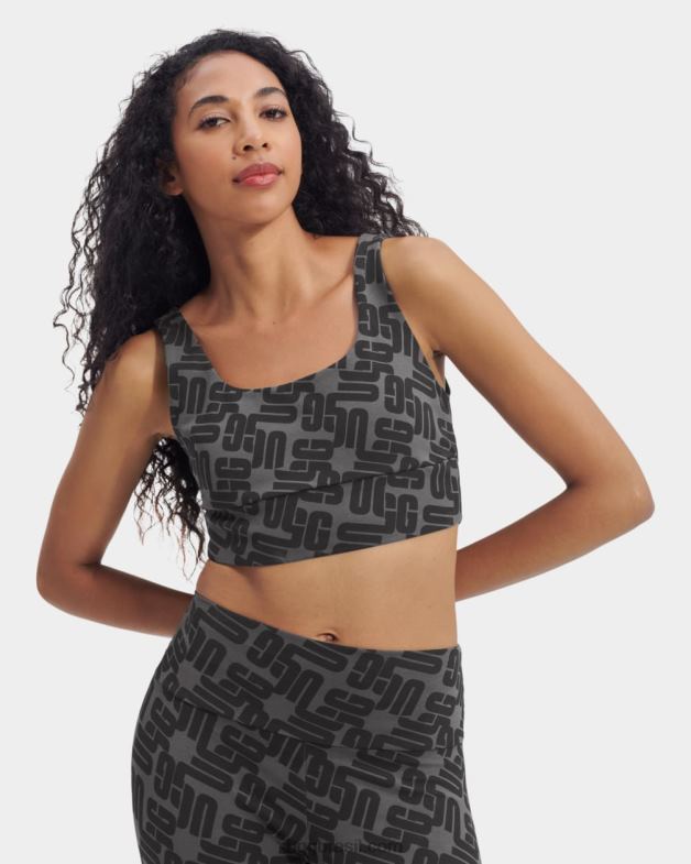 monograma gráfico preto 4VTTD2059 UGG mulheres monograma zayley bralette