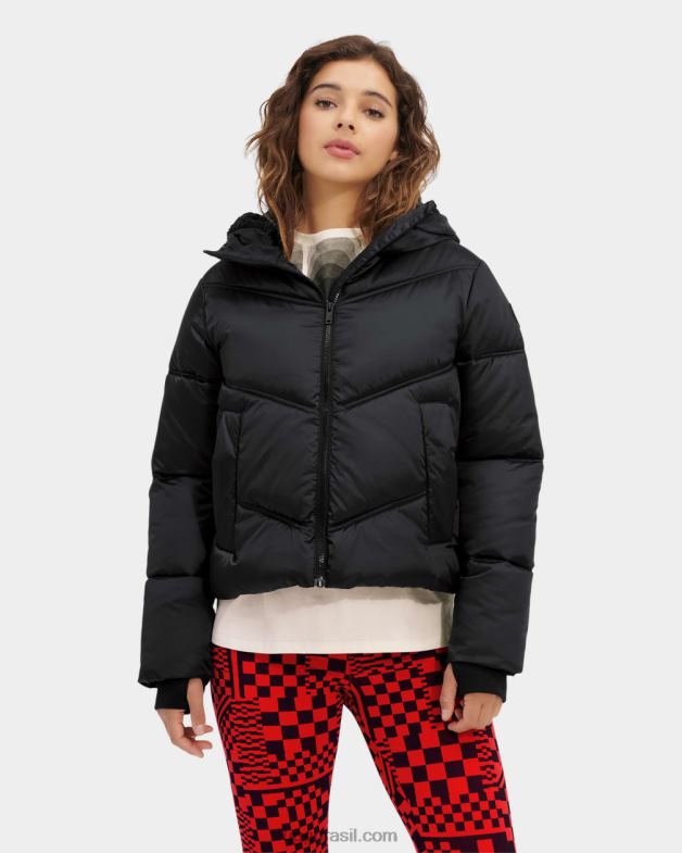 alcatrão 4VTTD2072 UGG mulheres jaqueta puffer cropped ronney