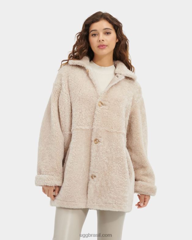 areia 4VTTD2268 UGG mulheres jaqueta reversível faydon