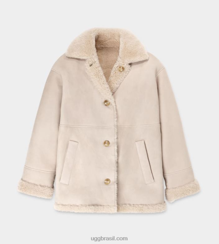 areia 4VTTD2268 UGG mulheres jaqueta reversível faydon
