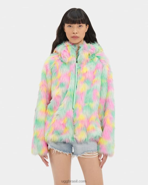 aura de limão 4VTTD94 UGG mulheres jaqueta de pele sintética cravo aura