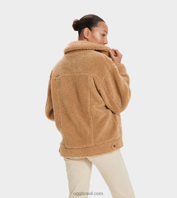 camelo 4VTTD989 UGG mulheres jaqueta trucker frankie sherpa
