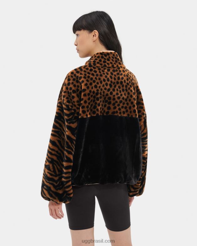 caramelo 4VTTD1296 UGG mulheres marlene jaqueta sherpa animalia