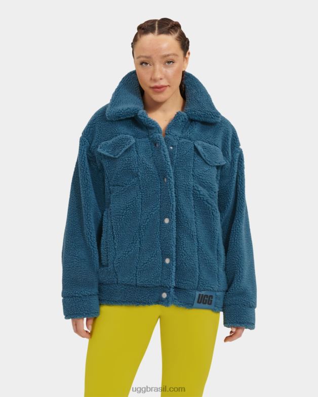 honra azul 4VTTD1161 UGG mulheres jaqueta trucker frankie sherpa