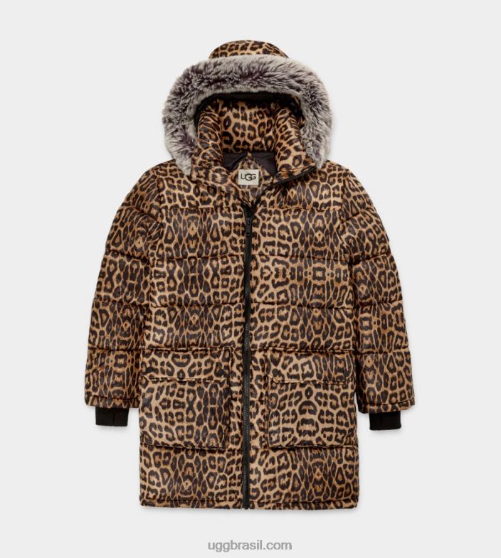 leopardo 4VTTD1178 UGG mulheres ozzy jaqueta de comprimento médio
