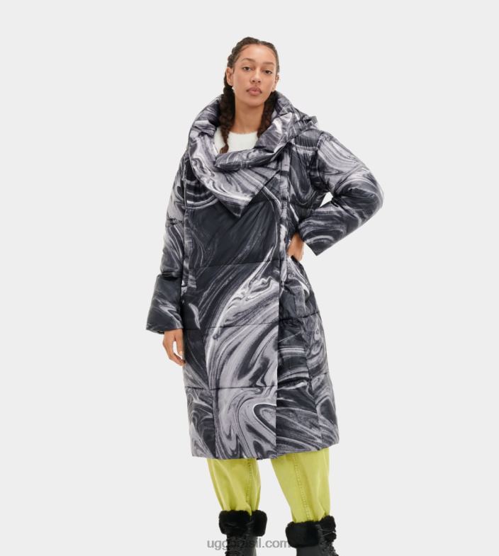 mármore preto/branco 4VTTD2244 UGG mulheres Jaqueta Catherina